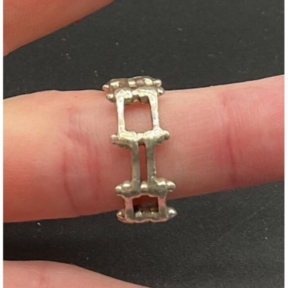 Sterling Silver Motorcycle Drive Chain Ring Size 6.5 Biker Style Unisex - Picture 2 of 4